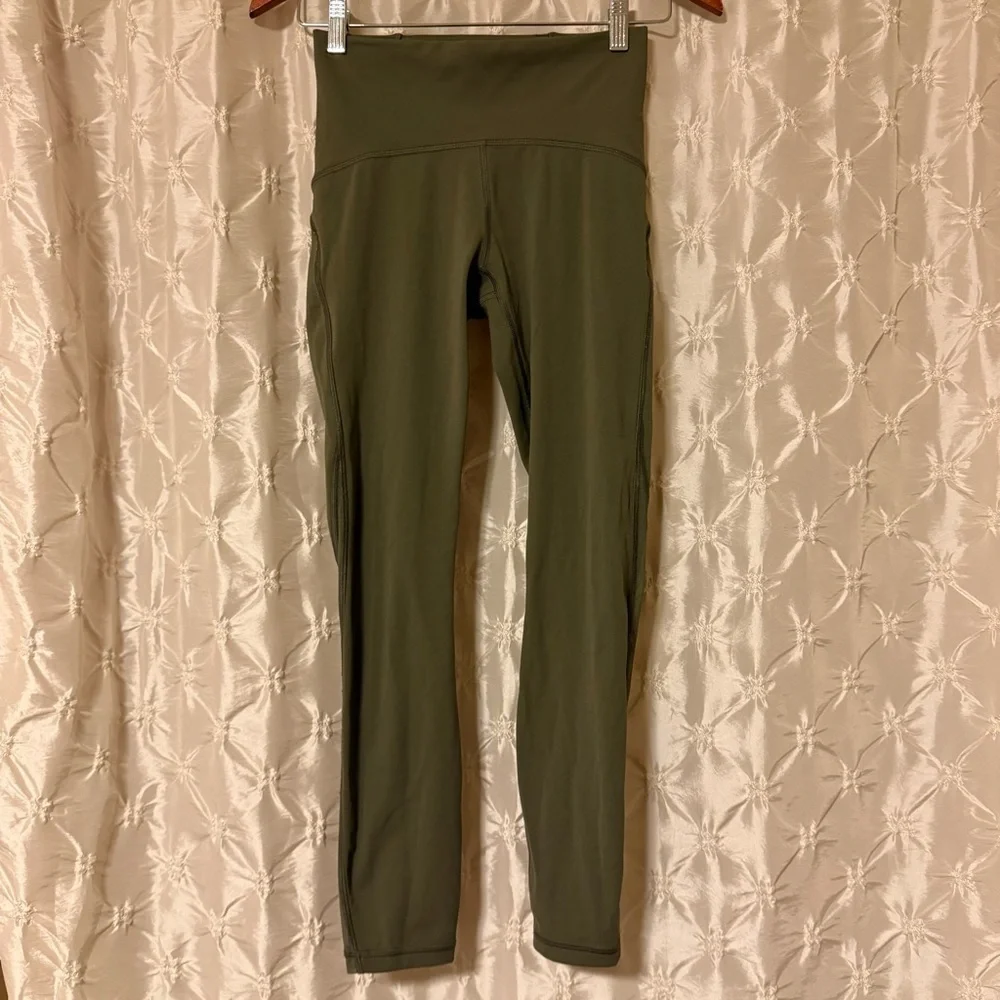 Lululemon Train Times 7/8 Pant Mesh Leggings Sage Green